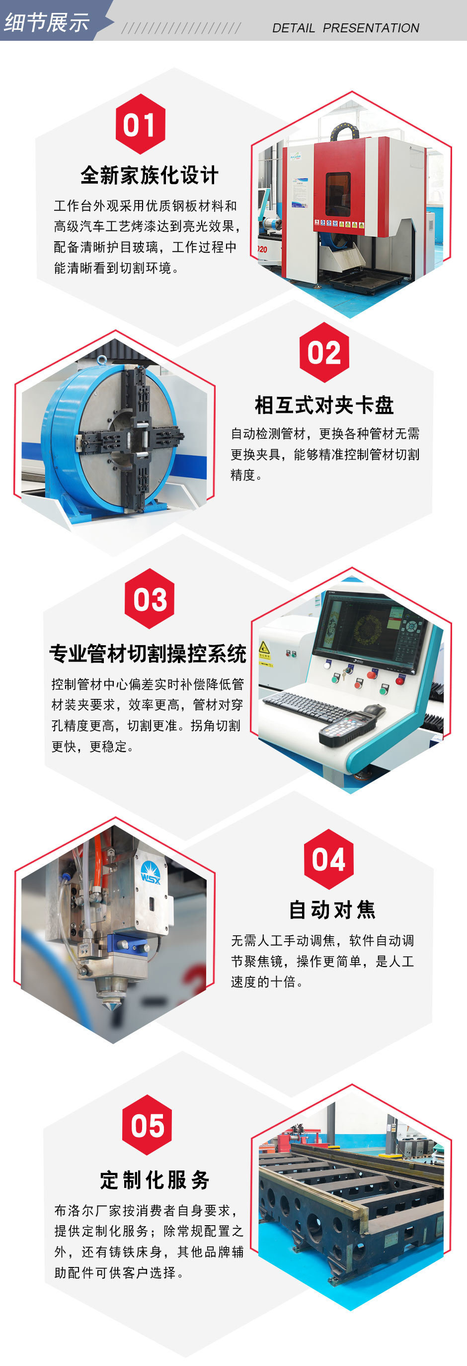 自動檢測管材，無需更換模具